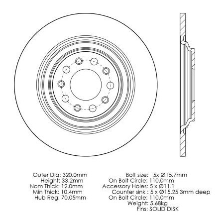 Centric Centric Premium Brake Rotor, Centric Parts 120.58011 120.58011